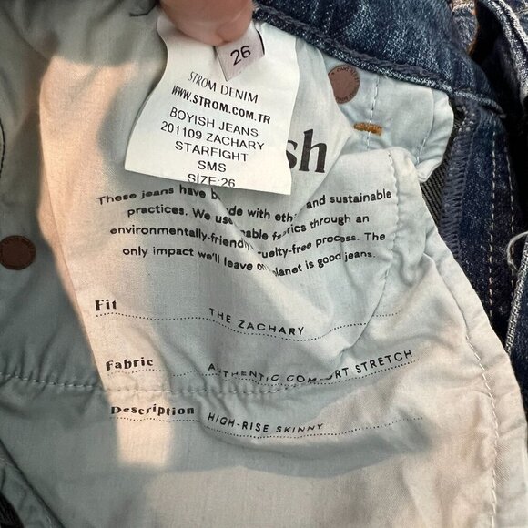 Boyish The ZACHARY High Rise Skinny Fit Stretch Denim Sz 26 in STARFIGHT - Picture 3 of 10